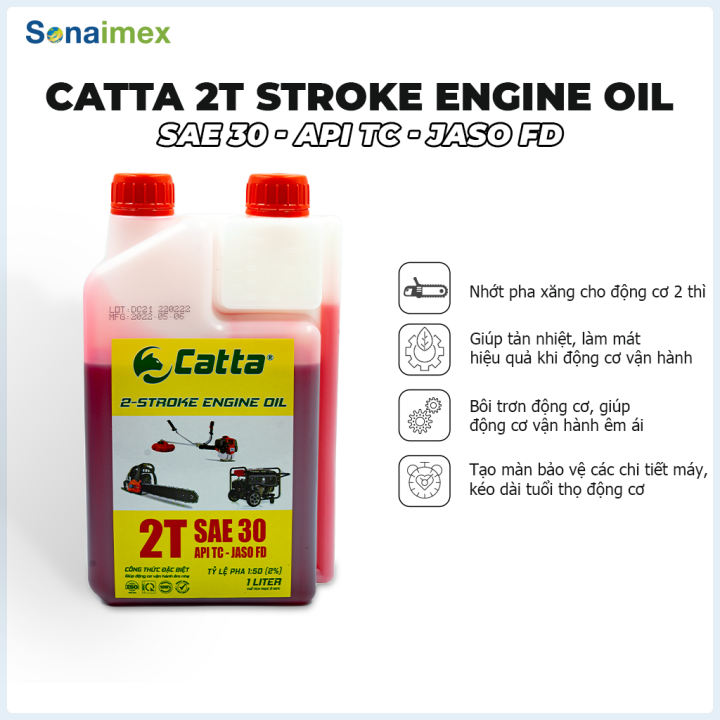 Nhớt 2 thì pha xăng Catta 2 Stroke Engine Oil SAE 30, API TC, JASO FD