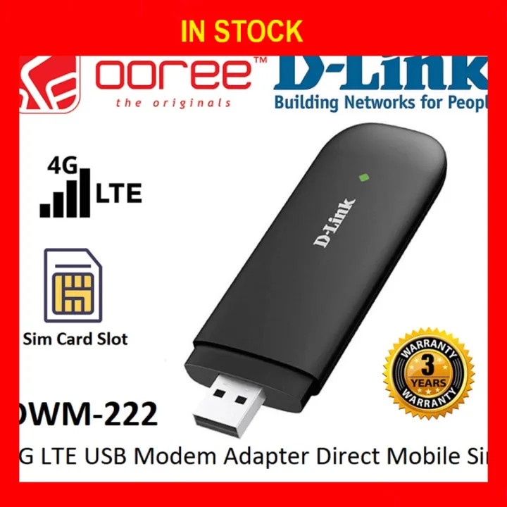 D Link Dwm 222 Usb 4g Lte Usb Adapter Modem Dongle With Microsd Card Slot And Built In Software 9461