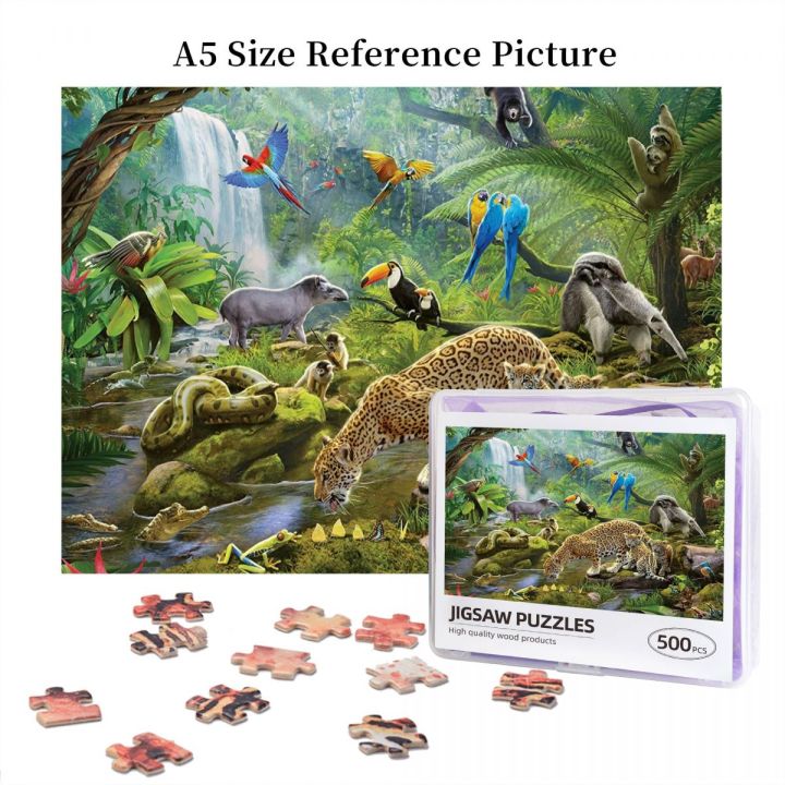 rainforest-animals-wooden-jigsaw-puzzle-500-pieces-educational-toy-painting-art-decor-decompression-toys-500pcs