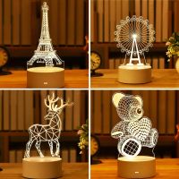 [พร้อมส่ง]โคมไฟตั้งโต๊ะขนาดเล็ก การตกแต่งห้องนอน LED ไฟกลางคืน 3D ของขวัญวันเกิด โคมไฟตกแต่งห้อง โคมไฟหัวเตียง โคมไฟลายการ์ตูน[สินค้าใหม่]