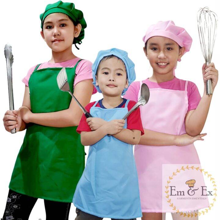 Kids Chef Adjustable Crossback Apron & Cap Set Lazada PH