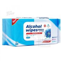 ทิชชู่เปียก ผ้าเปียกอเนกประสงค์ ทำความสะอาด แอลกอฮอล์ 75% Alcohol Wipes 50 แผ่น  [2735]