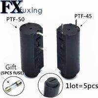 10Pcs 5Set PTF45 PTF50 Safety Socket 5x20 Imported Fuse Holder PCB Plug-in Welding Vertical Base With 5pcs Glass Fuse PTF-45/50