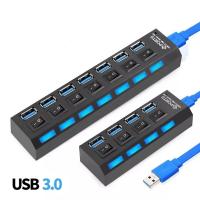 [HOT HAIXWLXKWW 589] USB 3.0 Hub Splitter 3 Hab ใช้อะแดปเตอร์4/7พอร์ตหลาย Expander 2.0 USB3พร้อมสำหรับ