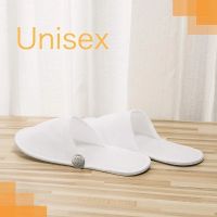 Closed Toe Disposable Slippers Women Men Ultra-thin Brushed Plush Non-slip Disposable Slippers for Hotel Home Guest Use A8296