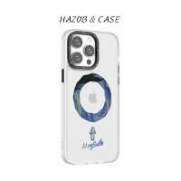 HAZOB เคสแข็งผิวด้านแม่เหล็กซีรีส์ท้องฟ้าเต็มไปด้วยดวงดาวสำหรับ iPhone 15 14 13 12 Pro Max Plus