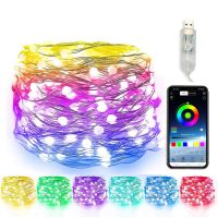 ZZOOI 10/20M USB Christmas Tree LED String Light with Phone Smart Bluetooth App Control Copper Wire Garland Light For  Wedding Decor