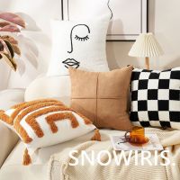 Nordic ins wind pillow stuffed tufting embroidered pillows on the sitting room sofa cushion for leaning on home stay facility set of geometric pillowcase