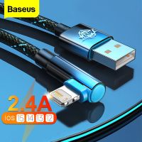 Baseus สายสำหรับ iPhone เครื่องชาร์จ USB ข้อ90องศาสำหรับ iPad Airpro,14 13 12 11 Pro Xs สูงสุด X Xr 8