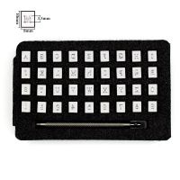 Steel perforated alphanumeric leather stamp set, metal printing mold, leather engraving tool for DIY leather craft production