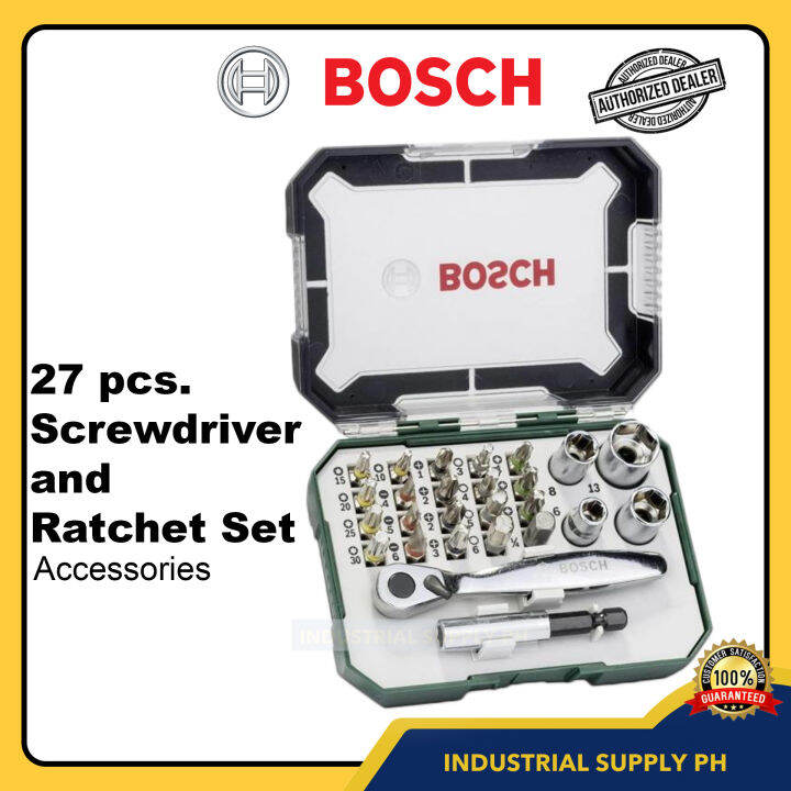 BOSCH Screwdriver Bit and Ratchet Set 27 pcs. [ISPH BAC] Lazada PH