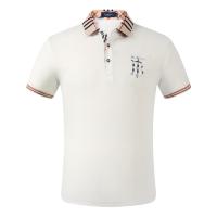 Men Polo Shirt Cotton Short Sleeve Polo Shirt With Bur_berry Plaid Pattern Casual Shirt Business Wear