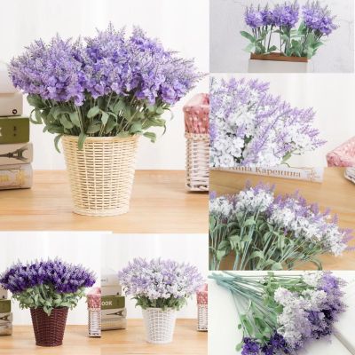 Garden Decor UV Resistant Home Lavender Plastic Artificial Flowers