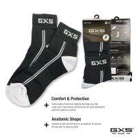 GXS Sports Socks Thick Badminton Socks Uni Exercise Running Jogging Training Medium-Cut- Black &amp; White