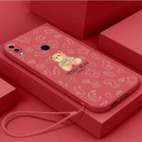 เคส Redmi 7 Redmi 7A A2 XIaomi เคสนิ่มใส่โทรศัพท์ซิลิโคนเหลวป้องกันเคสกันกระแทกมือถือเรียบเนียนน่ารักหมีการ์ตูนพร้อมสายคล้อง