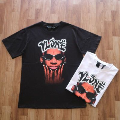 ผ้าฝ้ายคอกลมTee VLONE DENNIS RODMAN แก้ว (ของแท้จากญี่ปุ่น)from S-4XLS-5XL