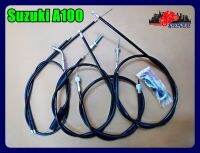 SUZUKI A100 CABLE SET - THROTTLE (L. 122 cm) &amp; CLUTH (L. 112 cm) &amp; SPEEDOMETER (L. 83 cm) &amp; FRONT BRAKE (L. 117 cm.) "HIGH QUALITY"