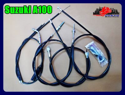 SUZUKI A100 CABLE SET - THROTTLE (L. 122 cm) & CLUTH (L. 112 cm) & SPEEDOMETER (L. 83 cm) & FRONT BRAKE (L. 117 cm.) 