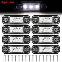 APKTNKA 48ชิ้น3SMD Led ไฟเลี้ยวด้านข้างรถบรรทุกรถพ่วง Campervan ย้อนกลับตำแหน่งด้านข้างเค้าร่างสีขาวที่จอดรถตัวชี้วัด12โวลต์24โวลต์