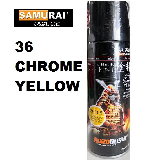 SAMURAI SPRAY PAINT CHROME YELLOW 36 Lazada