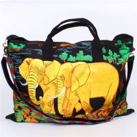 ㊖ กระเป๋าปักสไตล์ชาติพันธุ์กระเป๋าช้างไทยผู้หญิงปักแบบพกพา Crossbody ใช้คู่กระเป๋าใจกว้างชุดผู้ผลิต