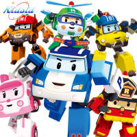 หุ่นทรานส์ฟอร์มเมอร์ Robocar Poli ใช้ทำเป็นหุ่นยนต์ของเล่นรถเด็กดึงถอยหลังสำหรับเด็กผู้ชาย