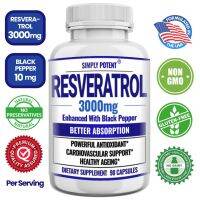 Simply Potent Resveratrol 3000 MG. 90 Capsules