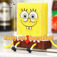 SDRYHTDH SpongeBob กางเกงทรงสี่เหลี่ยม ตะกร้ากรองพร้อมฟองน้ำ ของใช้ในครัวเรือน อุปกรณ์ครัว อ่างล้างจานท่อระบายน้ำชั้นวาง ที่วางฟองน้ำ ชั้นวางท่อระบายน้ำ ห้องครัวอ่างล้างจานท่อระบายน้ำตะกร้า