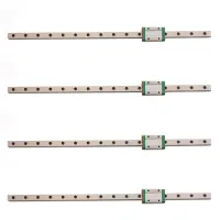 4Pcs 9mm Linear Guide Miniature Rail MGN9 400mm Linear Rail and 4 Pcs MGN9H Miniature Rail Slider