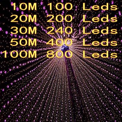 Outdoor String Lights 5M 10M 20M 30M 50M 100M Led Garland String Fairy Light 8 Mode Christmas Light Holiday Wedding Party
