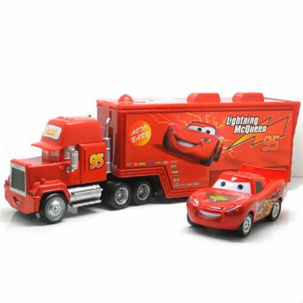 on sale] TOYS STORY DISNEY PIXAR CARS LIGHTNING MCQUEEN TRUCK & MACK  SUPERLINER CAR DIECAST KIDS TOY FOR KIDS 