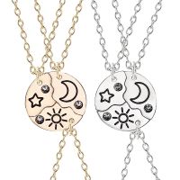 ۞ Set of 3 Star Moon Sun Pendant Necklaces Best Friend Bff Friendship Couple Necklace Fashion Jewelry