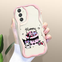 Kingsons เคสสำหรับ Samsung A21S A22 A23 A24 4G,A30 A30S A32 A33 5G A34 5G เคสลายการ์ตูน Kuromi เคสโทรศัพท์พื้นขอบคลื่นเคสซิลิโคนนิ่มเคสป้องกัน