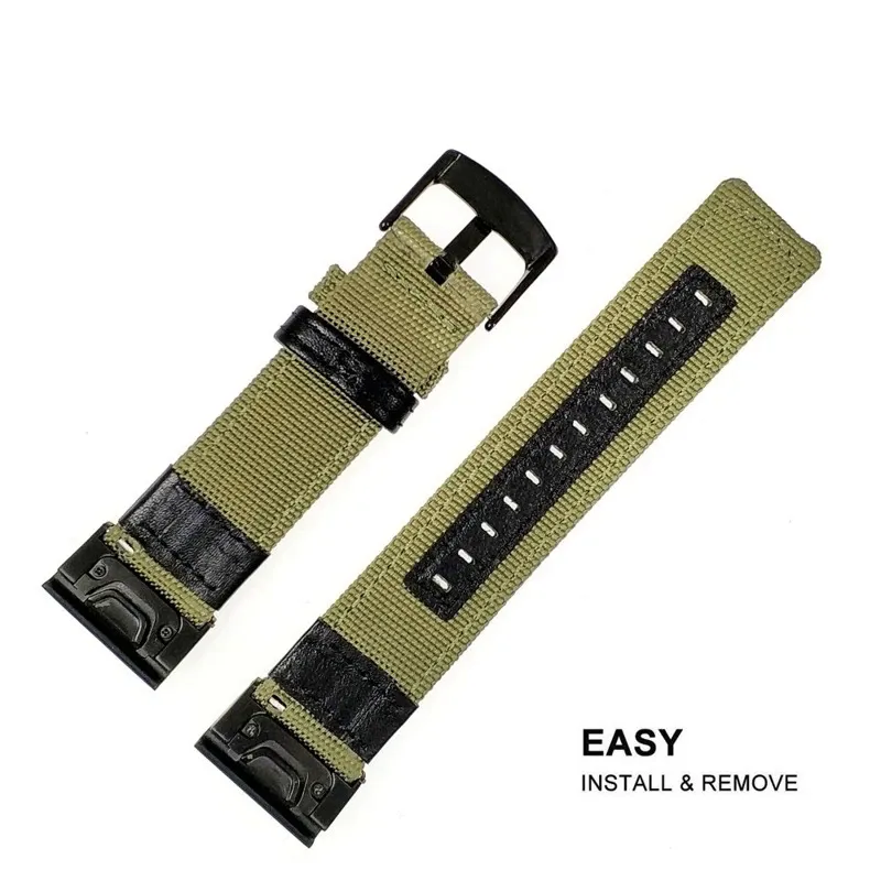  YOOSIDE Fenix 5/Fenix 6 Watch Band, 22mm Quick Easy Fit Nylon  Durable Wristband Strap for Garmin Fenix 5/5 Plus,Fenix 6,Instinct,Quatix  5, MARQ,Forerunner 935/945,Fit Wrist 6.3-8.66inch (Green) : Electronics