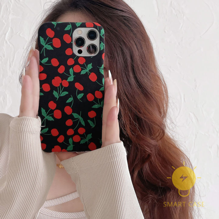 for-เคสไอโฟน-14-pro-max-cherry-fabric-retro-เคส-phone-case-for-iphone-14-pro-max-plus-13-12-11-for-เคสไอโฟน11-ins-korean-style-retro-classic-couple-shockproof-protective-tpu-cover-shell