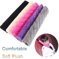 2Pcs Car Shoulder Pad Solid Color Soft Plush Seat Safety Belt Covers Cushion Car Interior Accessory Grey/Pink/Purple/Black/Beige Seat Covers