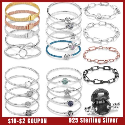 925 Sterling Silver Bracelets Star Paw Round Black Blue Chain Bangle Me Bracelet for Women Fit Original Charm Beads Jewelry
