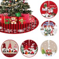 Christmas Round Tree Mat Cartoon Printing 90cm Tree Foot Covers Goblin Snowflake Lightweight Soft for Outdoor Hotel Supermarket Traps  Drains