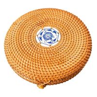 Round Rattan Woven Box with Lid,Jewelry Box with Lid,Round Wicker Storage Basket,for Storing Candy,Tea,Dried Fruit,Etc