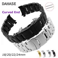 【YP】 Band 18mm 20mm 22mm 24mm Curved End Lock Buckle Wrist Wristband