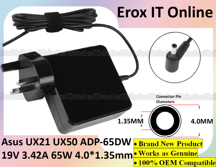 Laptop Adapter 19V 3.42A 65W 4.0*1.35mm ADP-65DW A AC Power