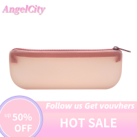 ?AngelCity กระเป๋าใส่แปรงแต่งหน้าซิลิโคนกันฝุ่นเก็บอายไลเนอร์ดินสอเขียนคิ้วอุปกรณ์เครื่องสำอางพกพาสำหรับเดินทาง