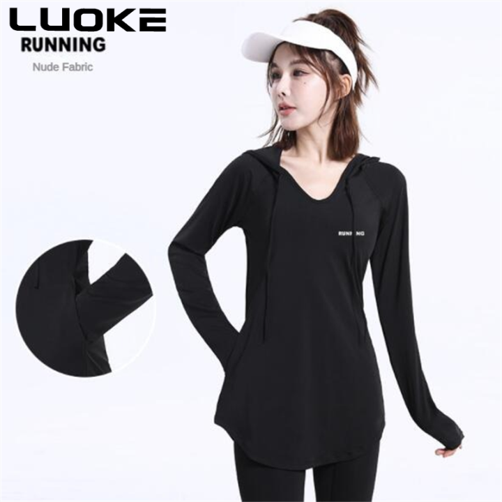 luokr-เสื้อสเวตเตอร์มีฮู้ดสำหรับผู้หญิง-เสื้อแจ็กเก็ตกีฬาแบบลำลองแห้งเร็วทรงหลวมสำหรับฤดูใบไม้ร่วงและฤดูหนาว