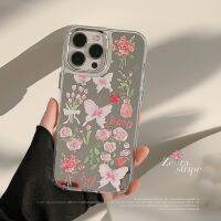 เคสโทรศัพท์กระจกแต่งผนังรูปกุหลาบผีเสื้อ Ins สำหรับเคส TPU แบบนิ่ม Iphone14pro/14/13pro/11/12/13Promax