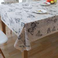 [HOT ZEXKLIOALQAQ 529] Pastoral Linen Tableclothes Butterfly Table Cloth Print Dining Table Cover Kitchen Home Textile Home Decor Toalha De Mesa Brand