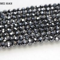 Meihan wholesale Terahertz 4±0.2mm (3 strands/set) faceted round loose beads for jewelry making design DIY bracelet