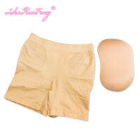 []=False Button กางเกงเอวสูง กางเกงเซฟตี้ Flat Corner Body Shaper Closure ยกก้น สะโพก Cotton God Plus Pad กางเกงในสตรี