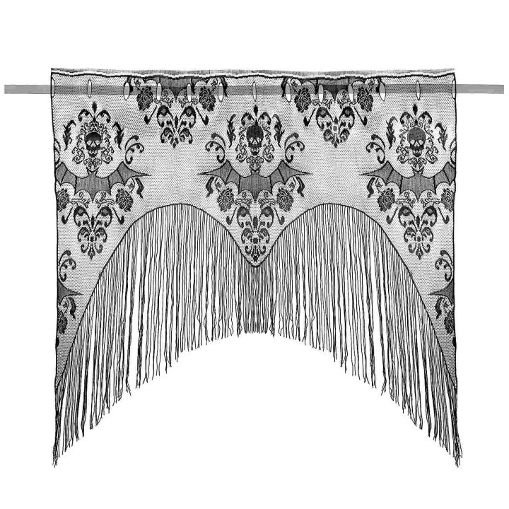 cw-๑-curtain-window-curtains-fringe-shades-wall-hanging-door-background-props-mantel-scarf