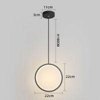 Ring Pendant Lights Bedroom Parlor Hanging Lamp Indoor Lighting Bedside Hanglamp Restaurant Bar White Black LED Industrial Lamps