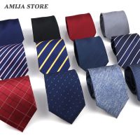 ♚ Blue Business Solid Classic Mens Tie Striped Necktie Formal Original Gift For Man Daily Wear Accessories Cravat Wedding Party